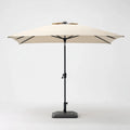 Parasol de jardin déporté beige rectangulaire 300 x 200 cm en polyester et acier avec manivelle
