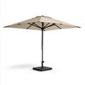 Parasol de jardin carré beige 300 x 300 x 250 cm en polyester et acier