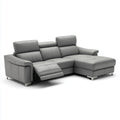 Canapé d’angle relax manuel 3 places gris en polyuréthane avec méridienne droite 280 x 170 x 100 cm