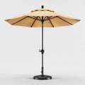 Parasol de jardin droit beige octogonal Ø 300 cm en polyester avec mât en acier noir