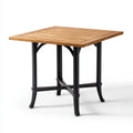 Table basse de jardin carrée marron et noire 80 x 80 x 74 cm en acacia massif et aluminium