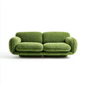 Canapé droit 2 places vert en polyester texturé avec mousse 180 x 90 x 78 cm
