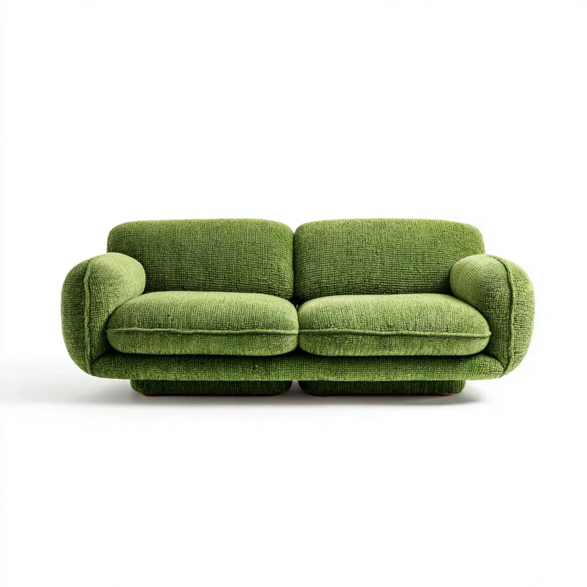 Canapé droit 2 places vert en polyester texturé avec mousse 180 x 90 x 78 cm