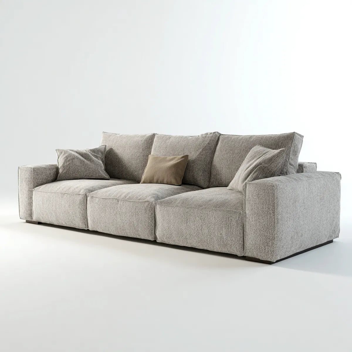 Canapé droit 3 places gris en polyester 280 x 105 x 85 cm rectangulaire