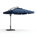 Parasol déporté carré bleu marine 300 x 300 x 260 cm en polyester et acier