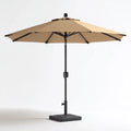 Parasol droit de jardin beige octogonal Ø 270 cm H 245 cm en polyester et acier