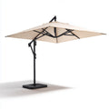 Parasol déporté inclinable beige et noir 300 x 300 cm en polyester forme carrée
