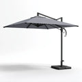 Parasol déporté inclinable gris anthracite 300 x 300 cm en polyester avec structure en aluminium carré